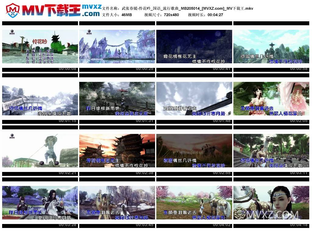 武张春媛-怜花吟_国语_流行歌曲_MB205014